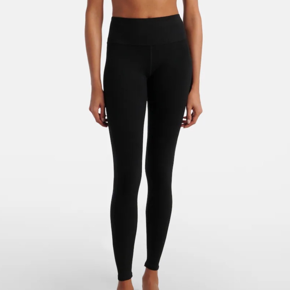 ALO Yoga Black High-Rise Ribbed-Waist Leggings - Picture 3 of 7